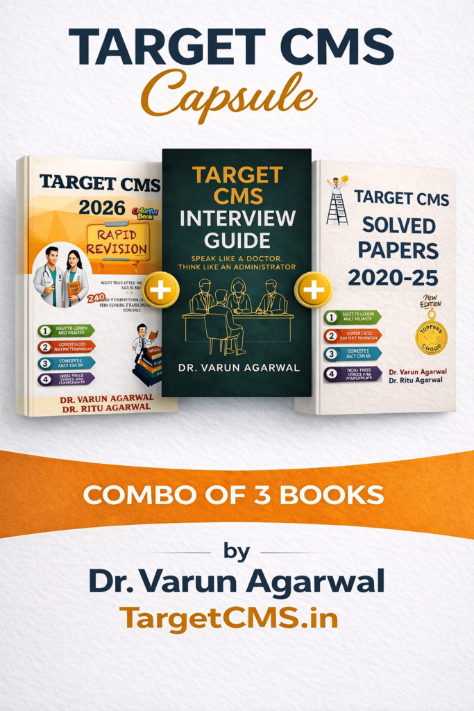 Target CMS Capsule Combo of 3 Books, Rapid Revision 2026, Interview Guide, Solved Papers 2020-25 (Hard Copy)