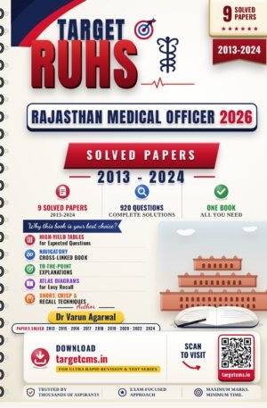 RUHS Medical Officer 2026 book cover by Dr Varun Agarwal — Target CMS