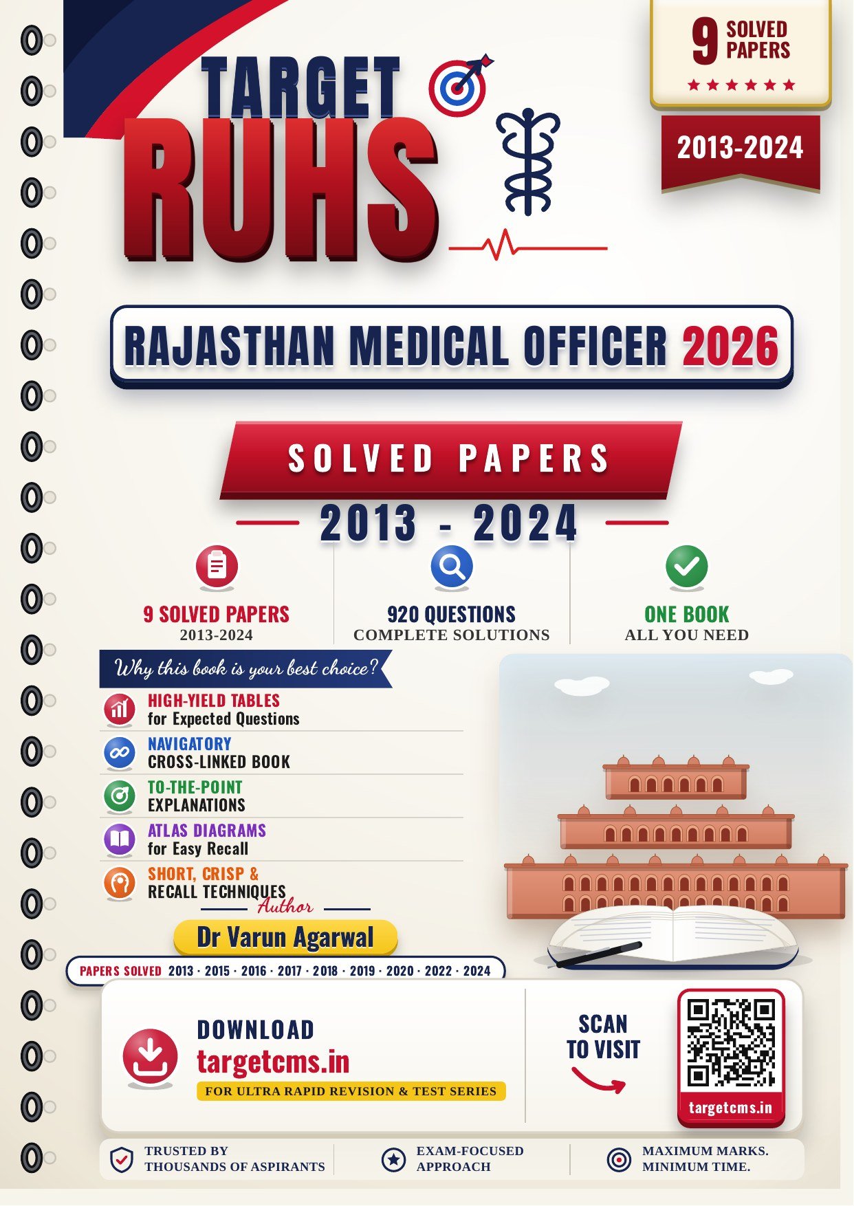 RUHS Medical Officer 2026 book cover by Dr Varun Agarwal — Target CMS