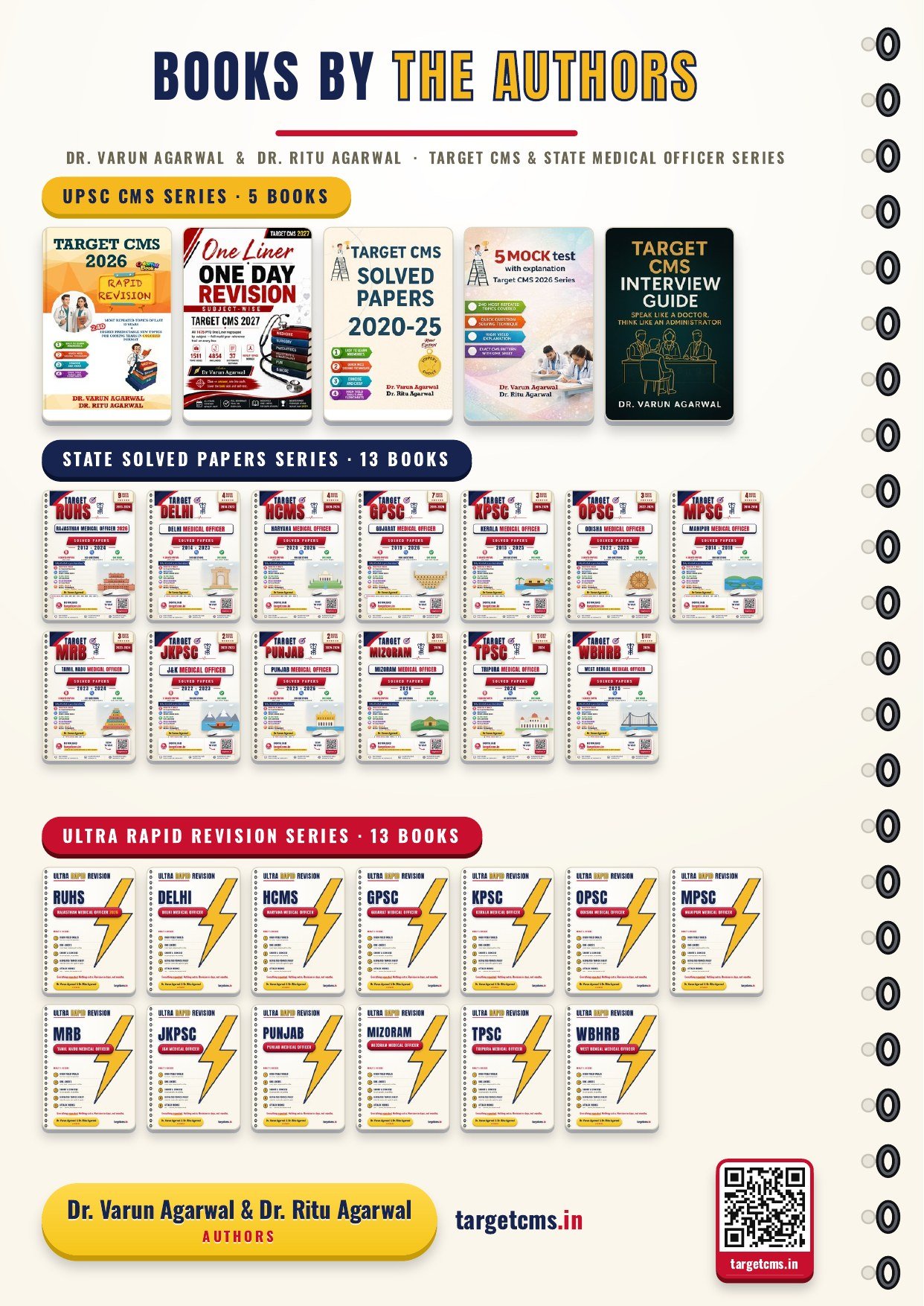 Back cover: all books by Dr Varun Agarwal and Dr Ritu Agarwal — Target CMS